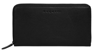 Bugatti Geldb&ouml;rse BUGATTI MIRA, Damen, schwarz, Leder, leicht gl&auml;nzend, unifarben, Kleinlederwaren Geldb&ouml;rse, echt Leder