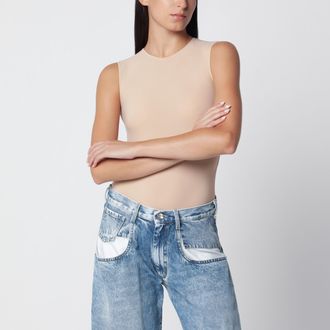 Maison Margiela Body nude in jersey tecnico elasticizzato