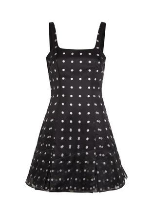 Emilia Wickstead Juelee Polka dot Layered Silk-chiffon Mini Dress - Black - 12 (UK12 / M)