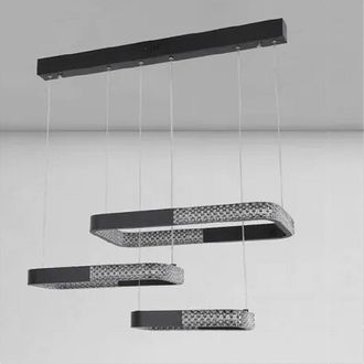 Trade Shop Trade Shop Traesio - Trade Shop - Sospension Led Ranges 68 W 3 Retangles Telecommendation Nero 32101