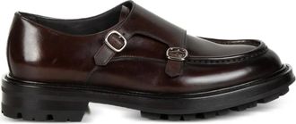 Neil Barrett Monks in pelle con doppia fibbia - Marrone