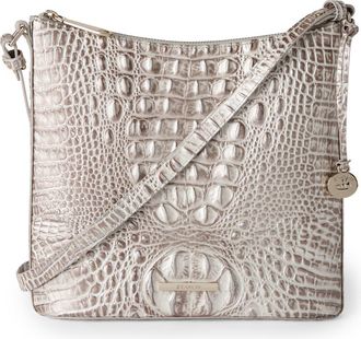 Brahmin Katie Croc Embossed Leather Crossbody Bag in Pristine Melbourne at Nordstrom