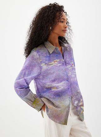 Contemporaine Womens Impressionist cotton-silk shirt A Tribute to Claude Monet Collection