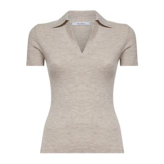 Max Mara V-neck Knitwear, female, Pink, Size: XL Albero Polo Shirt