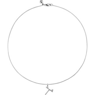 Monica Vinader Lab Grown Diamond Initial Pendant in Sterling Silver T at Nordstrom