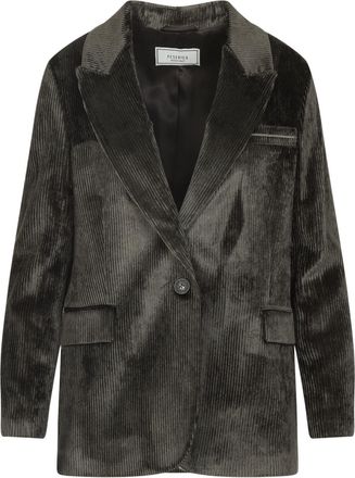 PESERICO Peserico Womens Velvet Blazer With Thousand Stripes - Grey viscose - Size EU 34 (Womens)