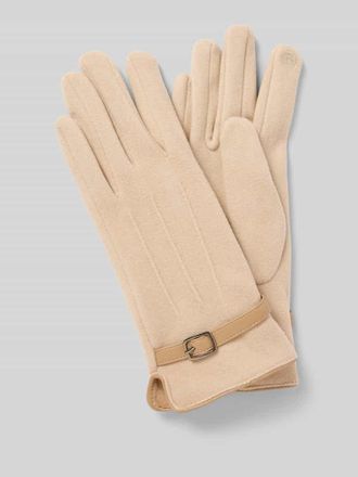 Eem Fashion Regular Fit Handschuhe mit Zierschnalle in Beige, Gr&ouml;&szlig;e L