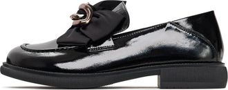 Cesare Gaspari Leren Strik Loafers Holly - Dames - Loafers - Zwart - 39 EU - Leer - Schoenen