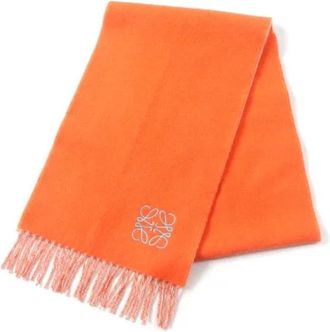 Loewe Pre-owned Wollen Sjaal - Dames - Vintage Accessoires - Oranje - ONE Size - Wol - Vintage