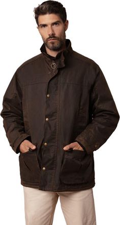 Celtic & Co. British Waxed Cotton Jacket in Peat at Nordstrom, Size Xx-Large