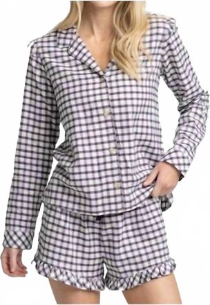 Southern Tide Womens Silverleaf Plaid Lounge Set In Marshmallow
