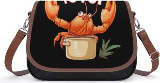 Generic Say No To Pot Lobster Eating Funny Seafood Crossbody Bags for Women Shoulder Messenger Bag Purse Handbags