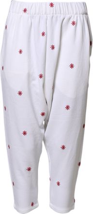 Department Five White Floral Tapered High Waist Cropped Womens Pants (Pre-Owned)
