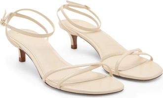 Mango Ankle Strap Kitten Heel Sandal in Vanilla at Nordstrom, Size 40