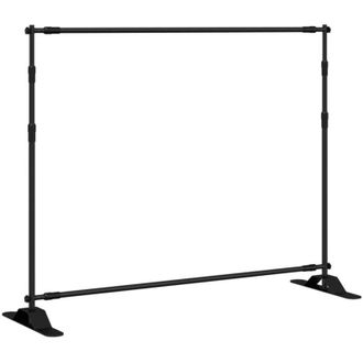 vidaXL Soportes De Tel&oacute;n De Fondo 2 Uds Acero Negro 254x243 Cm Vidaxl