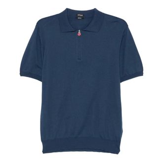 Kiton Polo de punto fino - Tops - Hombre - Azul - 2XL