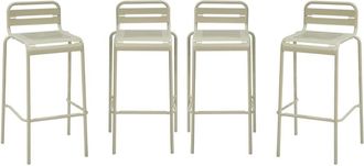 Sweeek Taburete bistr&oacute; de acero, set de 4, beige