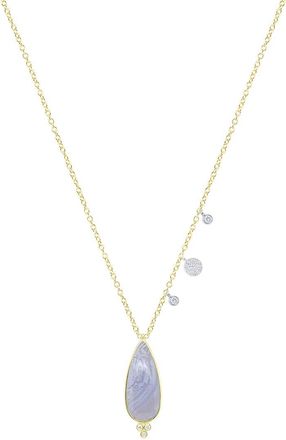 Meira T 14K 4.55 Ct. Tw. Diamond & Chalcedony Necklace