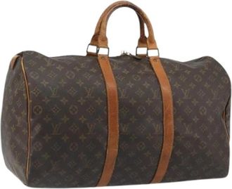 Louis Vuitton Pre-owned Boston Bag - Dames - Vintage Weekendtas - Bruin - ONE Size - Leer - Vintage