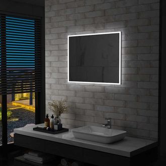 vidaXL Espejo De Pared De Ba&ntilde;o Con Led 80x60 Cm Vidaxl