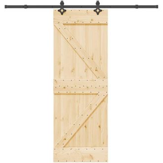 vidaXL Vidaxl - Puerta Corredera Con Herrajes Madera Maciza De Pino 70x210 Cm
