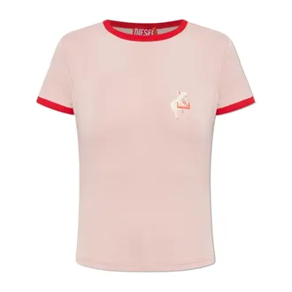 Diesel T-Shirts, female, Pink, Size: 2XS T-Uncuties-Long-S12