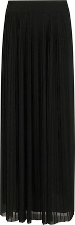 PESERICO Pliss&eacute; Asymmetrical Skirt - Dames - Maxi Rokken - Zwart - 2XL - Polyester - Rokken