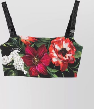 Dolce & Gabbana floral print cropped dress with adjustable straps