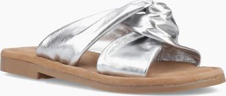 Hush Puppies Womens Amy Womens Wide Fit Sandals - Silver - Size: 4