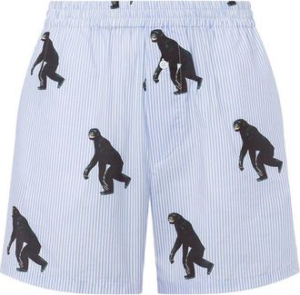 Moschino Graphic-print Striped Shorts