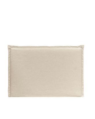 Deco Wood Cabecero tapizado desenfundable de lino beige 140x110cm
