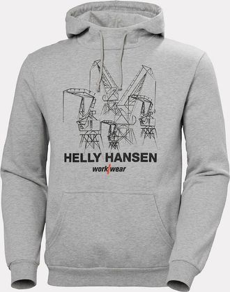 Helly Hansen Mens Helly Hansen Graphic Workwear Hoodie Grey - Size: 44