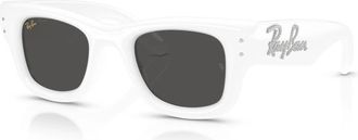 Ray-Ban Wayfarer Puffer Zonnebril - unisex - Zonnebrillen - Wit - 47 MM - Nylon - Accessoires
