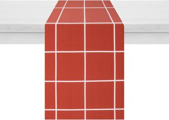 KASANOVA Runner quadrettato 40x120 cm cotone rosso