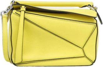 Loewe Pre-owned Handbags, female, Yellow, Size: ONE SIZE Pre-owned Leather Clutch