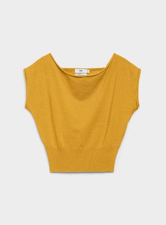 Twik Womens Loose-collar rolled-edge sweater