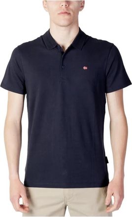 Napapijri Klassiek Poloshirt Blauw Eenvoudig Ontwerp - Heren - Polos - Blauw - M - Katoen - Tops