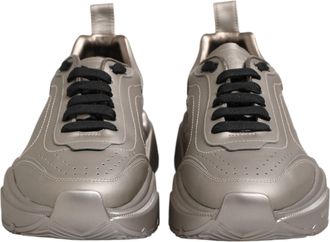 Dolce & Gabbana Silver DAYMASTER Leather Men Sneakers Mens Shoes