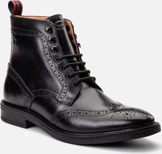 base Mens Bristol Brogue Boots - Black - Size: 11