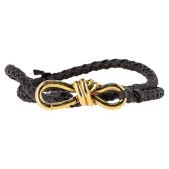 Bottega Veneta Bottega Veneta Intrecciato Riem in Donkerbruine Lederen