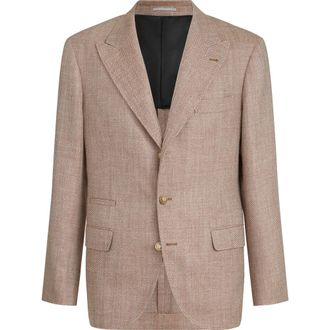 Brunello Cucinelli Chevron deconstructed blazer in Apricot at Nordstrom, Size 44 It