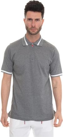 Kiton Katoenen Polo Shirt - Heren - Polos - Grijs - M - Katoen - Tops