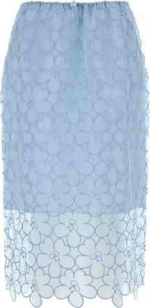 Cecilie Bahnsen Light Blue Cotton Blend Bria Skirt