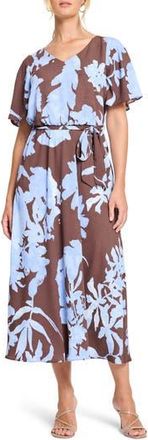 Nic+Zoe Cloud Blossom Brooke Midi Dress in Brown Multi at Nordstrom Rack, Size X-Small