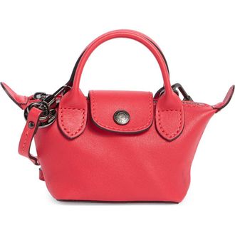 Longchamp Nano Leather Crossbody Bag in Red at Nordstrom Rack