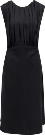 Jil Sander Zwarte Gedrapeerde Jurk Ritssluiting - Dames - Casual kleedjes - Zwart - XS - Kleedjes