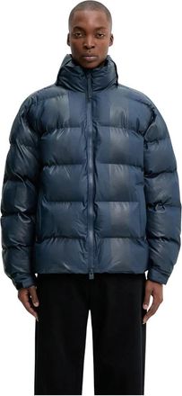 Rains Ge&iuml;soleerde regenjas - Heren - Winterjassen - Blauw - S - Leer - Jassen