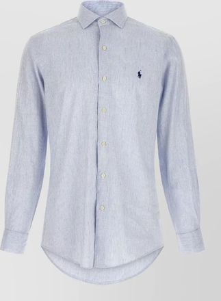 Polo Ralph Lauren linen cotton micro-striped long-sleeve shirt
