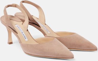Manolo Blahnik Carolyne 70 suede slingback pumps