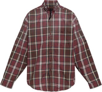 Balenciaga Geruit Overhemd - Heren - Casual Overhemden - Rood - XL - Katoen - Overhemden